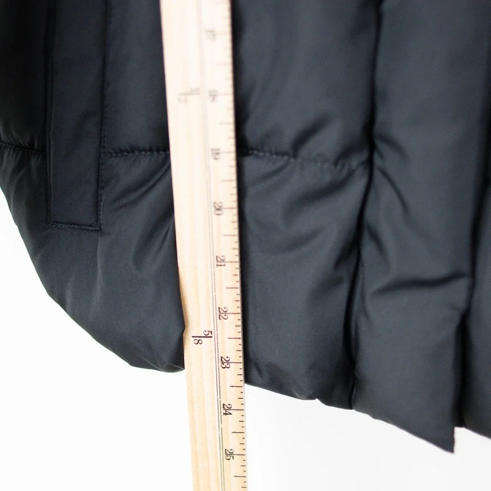 Old Navy Puffer Jacket Vail Cocoon Kids Size L 10-12 Black Sherpa Lined Hooded